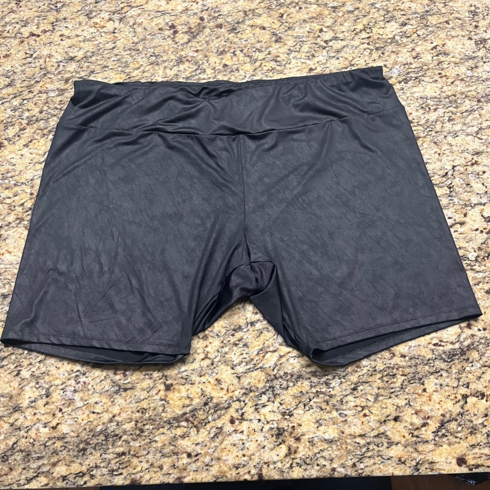 Ava & Viv Womens Plus Size 4X Black Biker Shorts Athletic Spandex Yoga Shorts